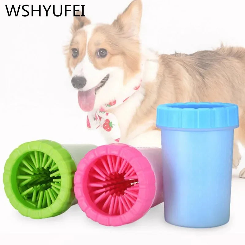 Pet Cleaning Cup Soft Silicone Comb Portable Pet Foot Cup Claw Brush Fast Cleaning Dirty Cat Claw Cleaning Bucket