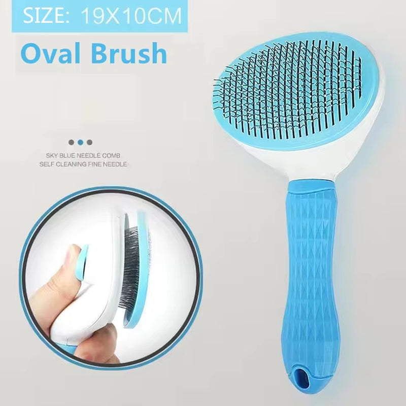 Stainless Steel Grooming Brush for Long-Haired Dogs and Cats - Pet Hair Care Comb and Accessories