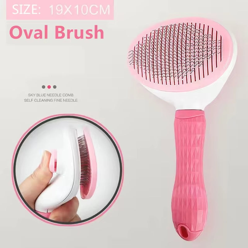 Stainless Steel Grooming Brush for Long-Haired Dogs and Cats - Pet Hair Care Comb and Accessories