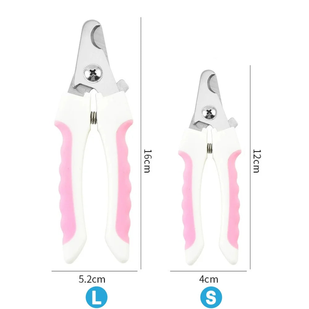 Professional Pet Nail Clipper with Safety Lock - Stainless Steel Multifunctional Nail Grinder for Cats and Dogs