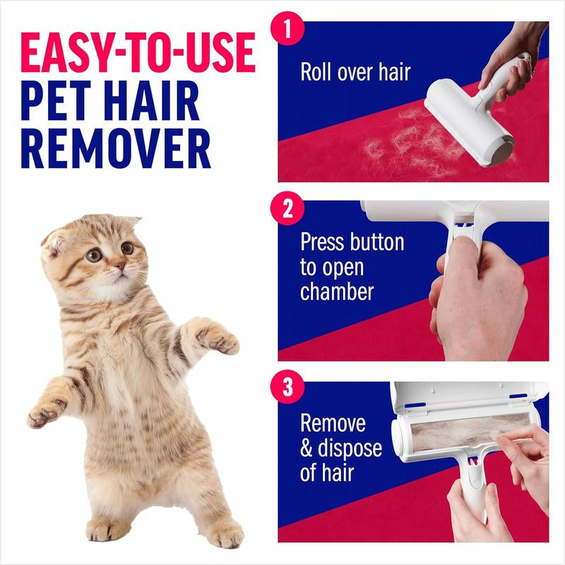 Chom Chom Roller Pet Hair Remover and Reusable Lint Roller - Chomchom Cat and Dog Hair Remover for Furniture, Couch, Carpet, Clothing and Bedding - Portable...