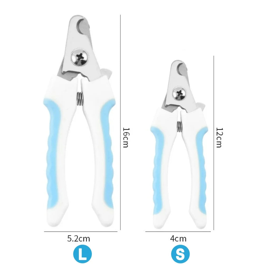 Professional Pet Nail Clipper with Safety Lock - Stainless Steel Multifunctional Nail Grinder for Cats and Dogs