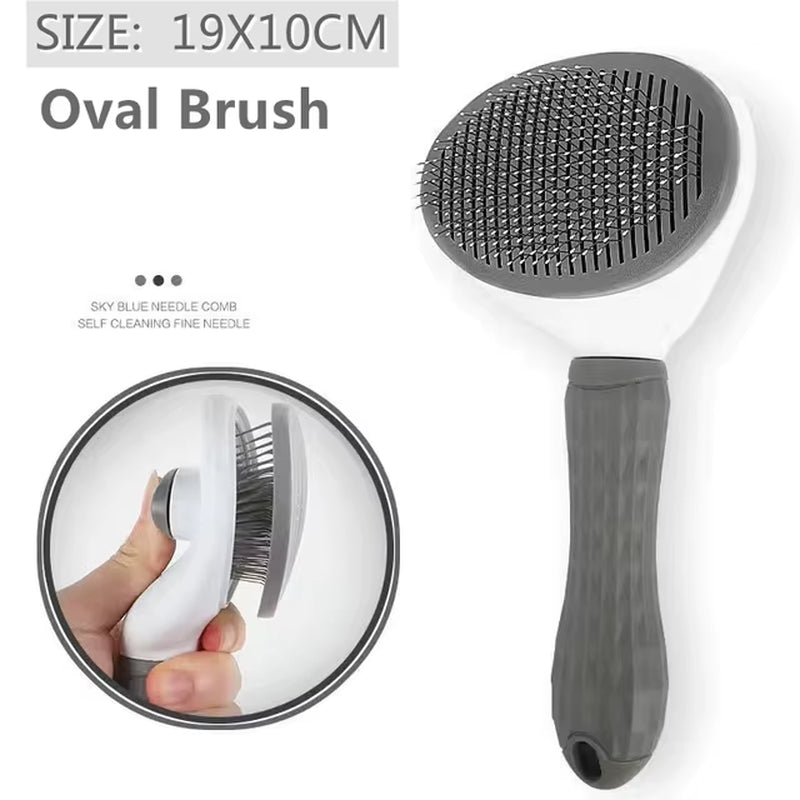 Stainless Steel Grooming Brush for Long-Haired Dogs and Cats - Pet Hair Care Comb and Accessories