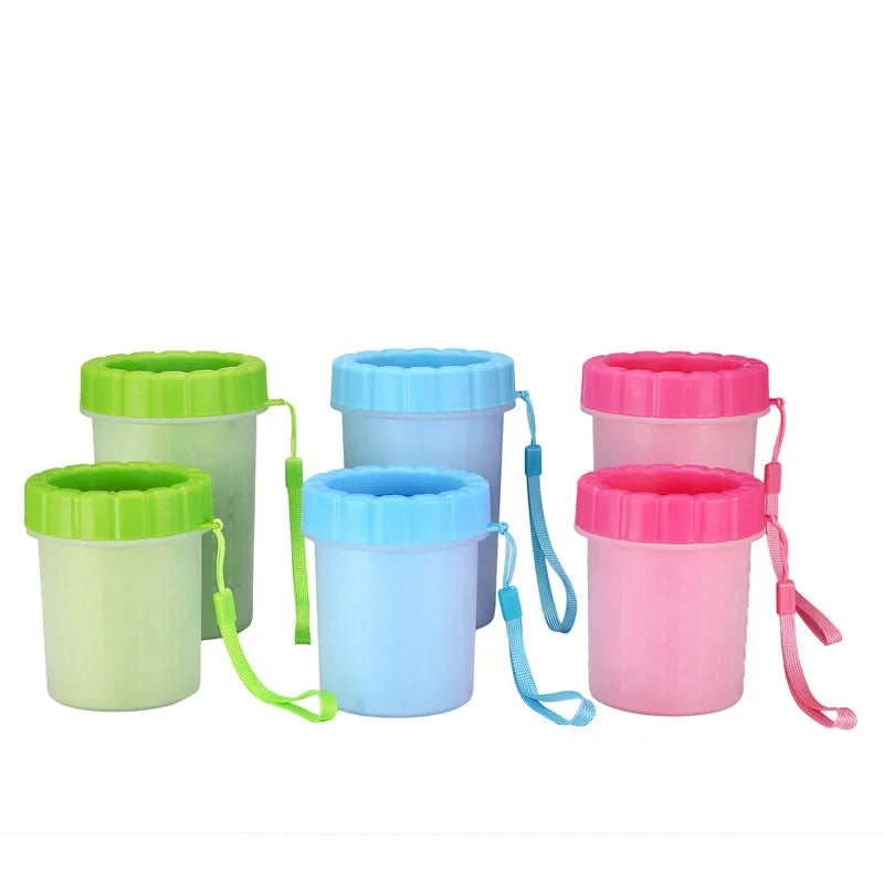 Pet Cleaning Cup Soft Silicone Comb Portable Pet Foot Cup Claw Brush Fast Cleaning Dirty Cat Claw Cleaning Bucket