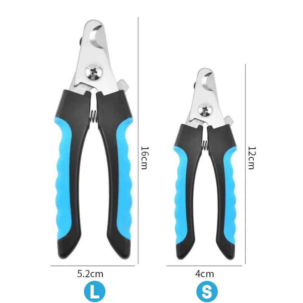 Professional Pet Nail Clipper with Safety Lock - Stainless Steel Multifunctional Nail Grinder for Cats and Dogs