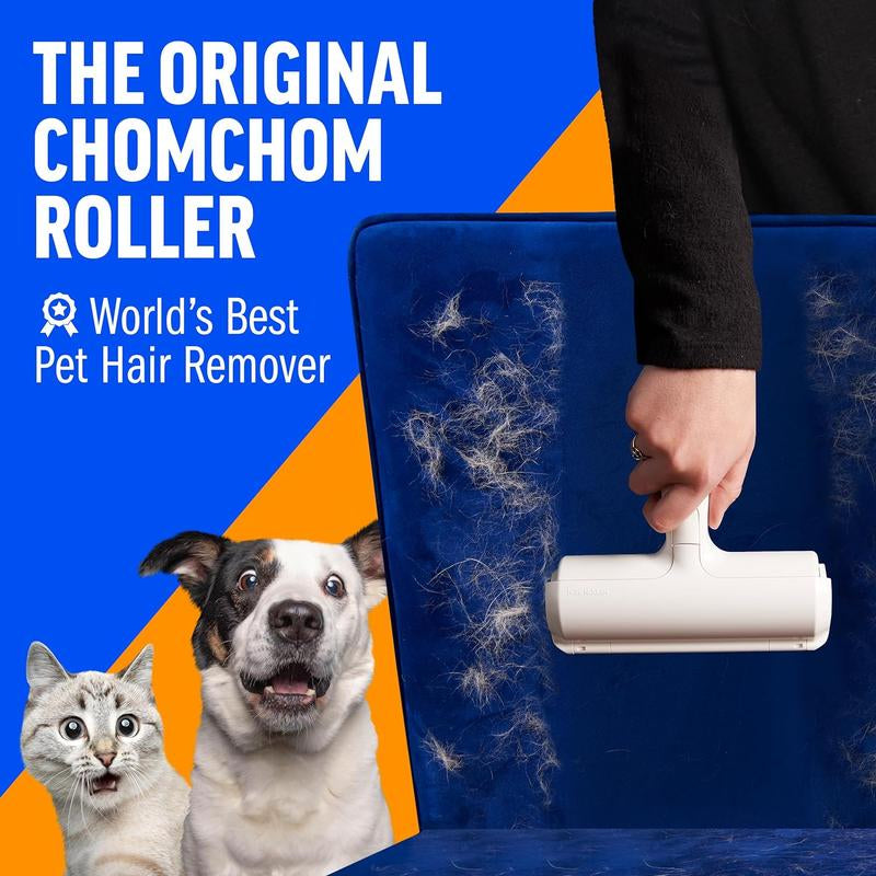 Chom Chom Roller Pet Hair Remover and Reusable Lint Roller - Chomchom Cat and Dog Hair Remover for Furniture, Couch, Carpet, Clothing and Bedding - Portable...