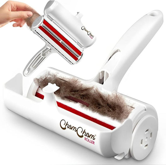 Chom Chom Roller Pet Hair Remover and Reusable Lint Roller - Chomchom Cat and Dog Hair Remover for Furniture, Couch, Carpet, Clothing and Bedding - Portable...